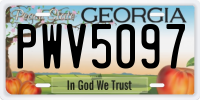 GA license plate PWV5097