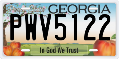 GA license plate PWV5122