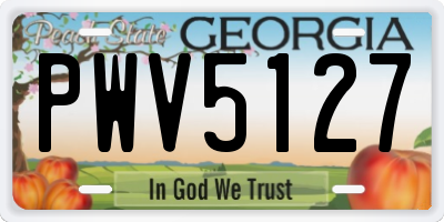 GA license plate PWV5127