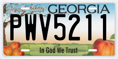 GA license plate PWV5211
