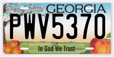 GA license plate PWV5370