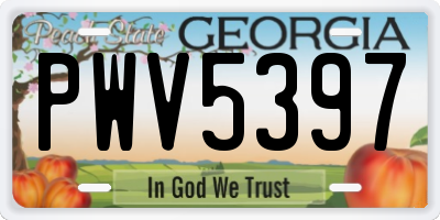 GA license plate PWV5397