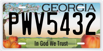 GA license plate PWV5432