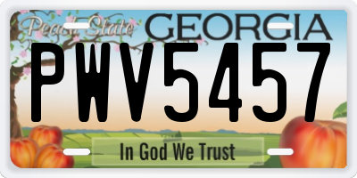 GA license plate PWV5457