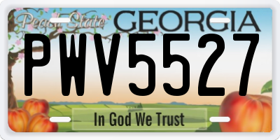 GA license plate PWV5527