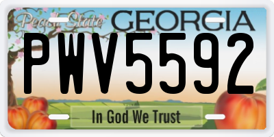 GA license plate PWV5592