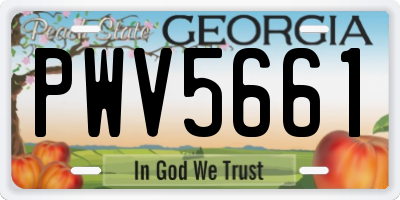 GA license plate PWV5661