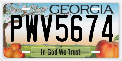 GA license plate PWV5674