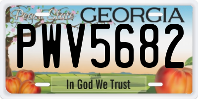GA license plate PWV5682