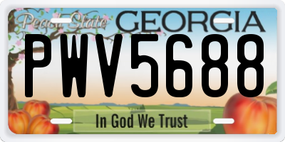 GA license plate PWV5688