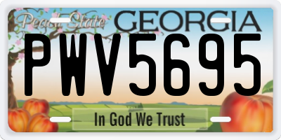 GA license plate PWV5695