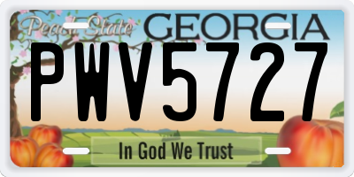 GA license plate PWV5727