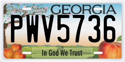 GA license plate PWV5736