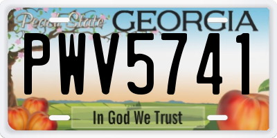 GA license plate PWV5741