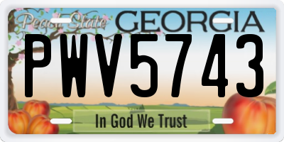 GA license plate PWV5743