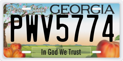 GA license plate PWV5774