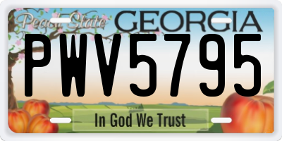 GA license plate PWV5795