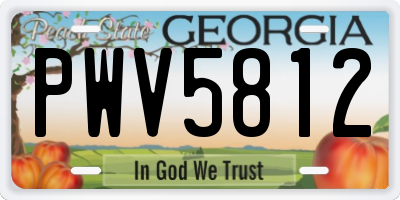 GA license plate PWV5812