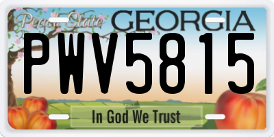 GA license plate PWV5815