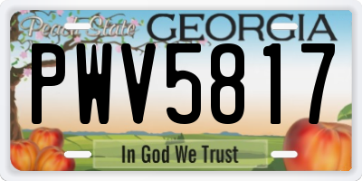 GA license plate PWV5817
