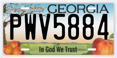 GA license plate PWV5884