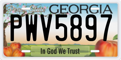 GA license plate PWV5897