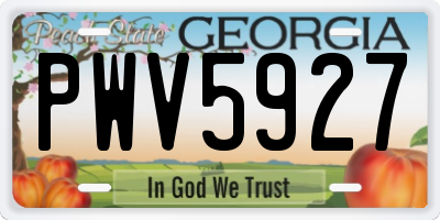 GA license plate PWV5927