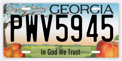 GA license plate PWV5945