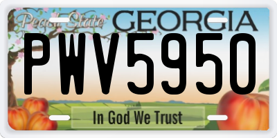 GA license plate PWV5950