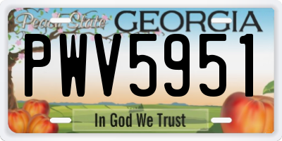 GA license plate PWV5951