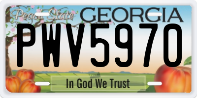 GA license plate PWV5970