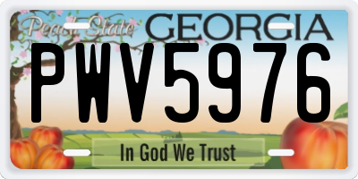 GA license plate PWV5976