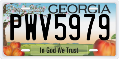 GA license plate PWV5979