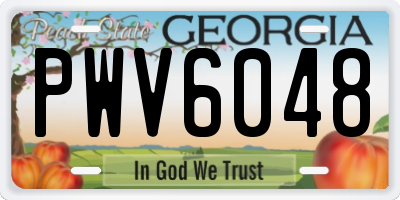 GA license plate PWV6048