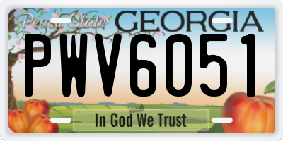 GA license plate PWV6051