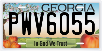 GA license plate PWV6055