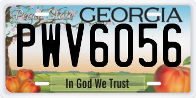 GA license plate PWV6056