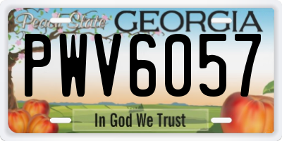 GA license plate PWV6057