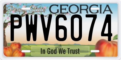 GA license plate PWV6074