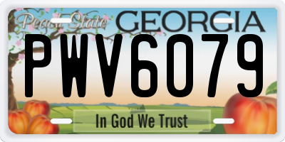 GA license plate PWV6079