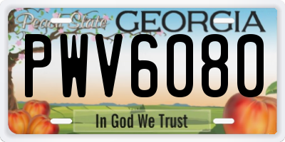 GA license plate PWV6080