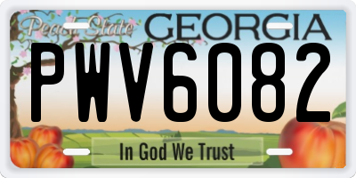 GA license plate PWV6082