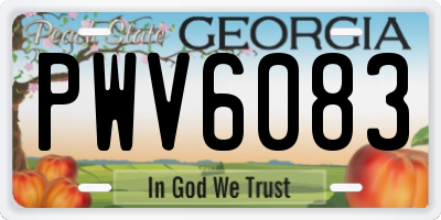 GA license plate PWV6083