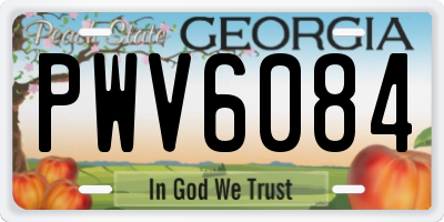 GA license plate PWV6084
