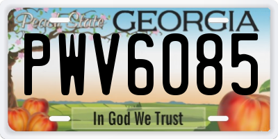 GA license plate PWV6085