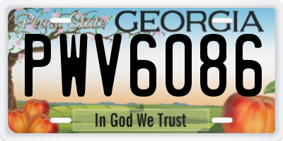 GA license plate PWV6086