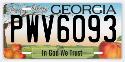 GA license plate PWV6093