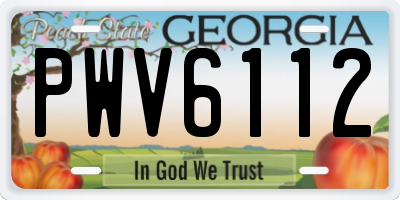 GA license plate PWV6112