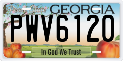 GA license plate PWV6120