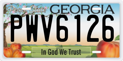 GA license plate PWV6126